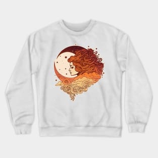 Groovy Moon Goddess Crewneck Sweatshirt